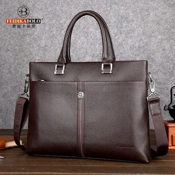 

Men Cowhide Bag Korean-style Business Cowhide Handbag Shoulder Cross Briefcase Business Computer Bag