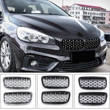 Для BMW 2 серии F45/F46- автомобильные аксессуары Передняя средняя решетка гриль Замена декоративная накладка 2 шт