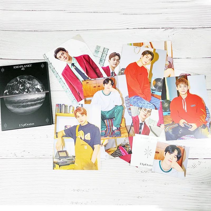 

KPOP EXO 5-Tour PLANET Concert Peripheral Aid Five Tour Concert Postcard Chanyeol Baekhyun Sehun Lay Kai Lomo Cards Photo Cards