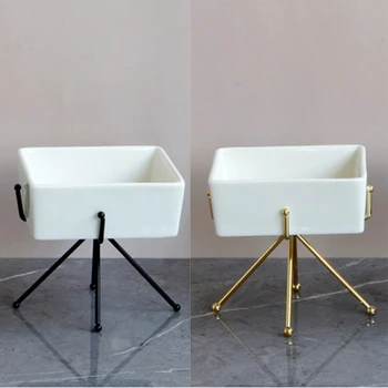 

Nordic Fashion Iron Ceramic Storage Box Jewelry Cosmetic Storage Rack Makeup Tool Storage