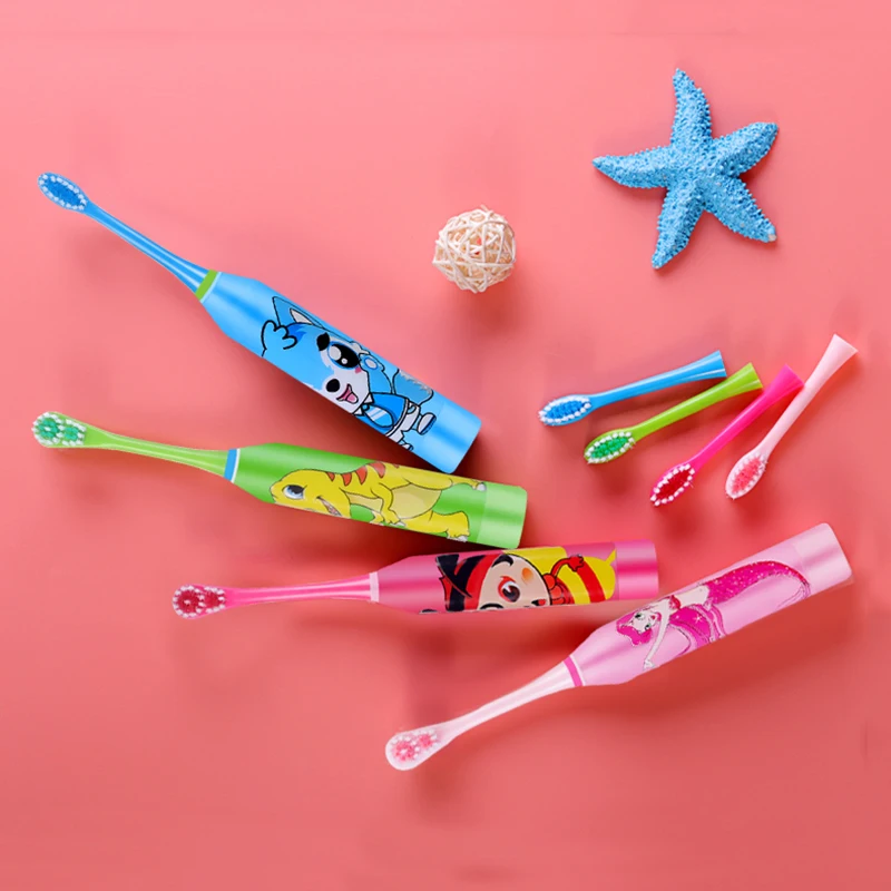 Child Electric Toothbrush Cartoon Pattern Double-sided Waterproof Tooth Brush Oral Cleaning For Kids With 2PCS Replacement Head Child Electric Toothbrush Cartoon Pattern Double-sided Waterproof Tooth Brush Oral Cleaning For Kids With 2PCS Replacement Head