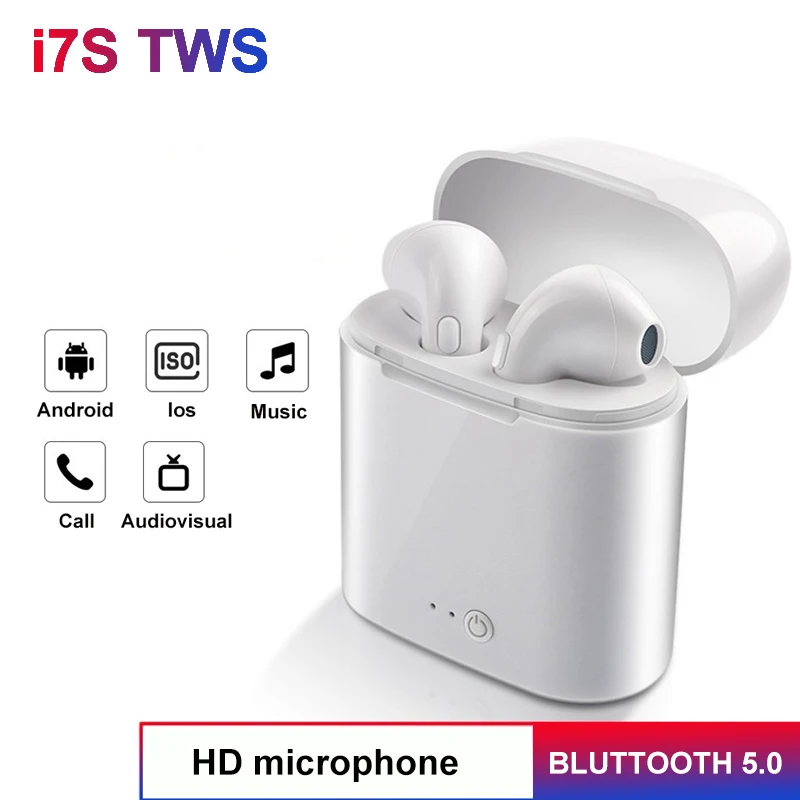 Беспроводные наушники i7s TWS Bluetooth 5 0 с микрофоном игровая гарнитура для телефона