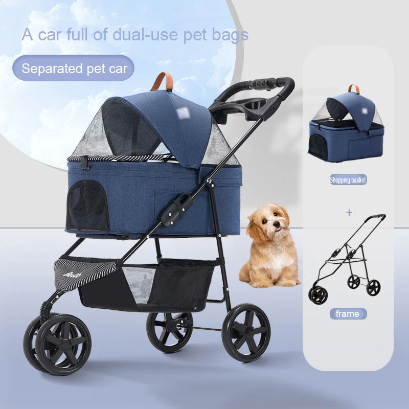 Haustiere Zubehör Kleine Und Mittlere Pet Kinderwagen Träger Für Hunde  Trennung Von Auto Und Tasche Drei Rad Universal Hund warenkorb|Dog  Carriers| - AliExpress