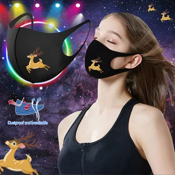 

2020 Hot Selling Masker 1/5/10PC Winter Cloth Mask Adult Christmas Print Reusable Washable Face Cover Mouth Caps Party Supplies