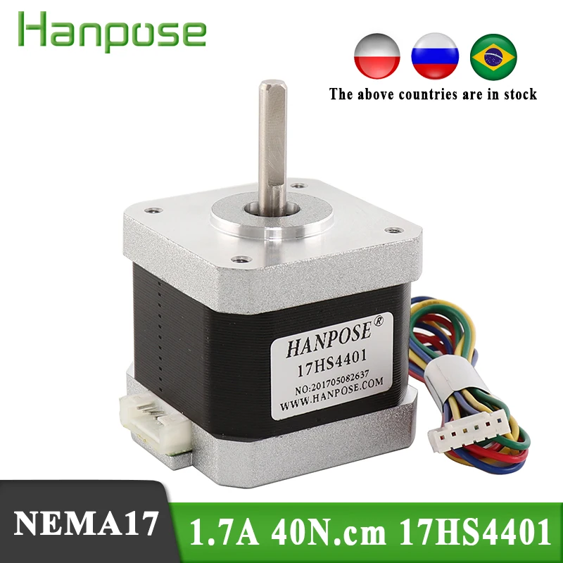 4 проводной шаговый двигатель Nema17 42 Мотор NEMA 17 42bygh 1.7A (17HS4401) используется для 3D