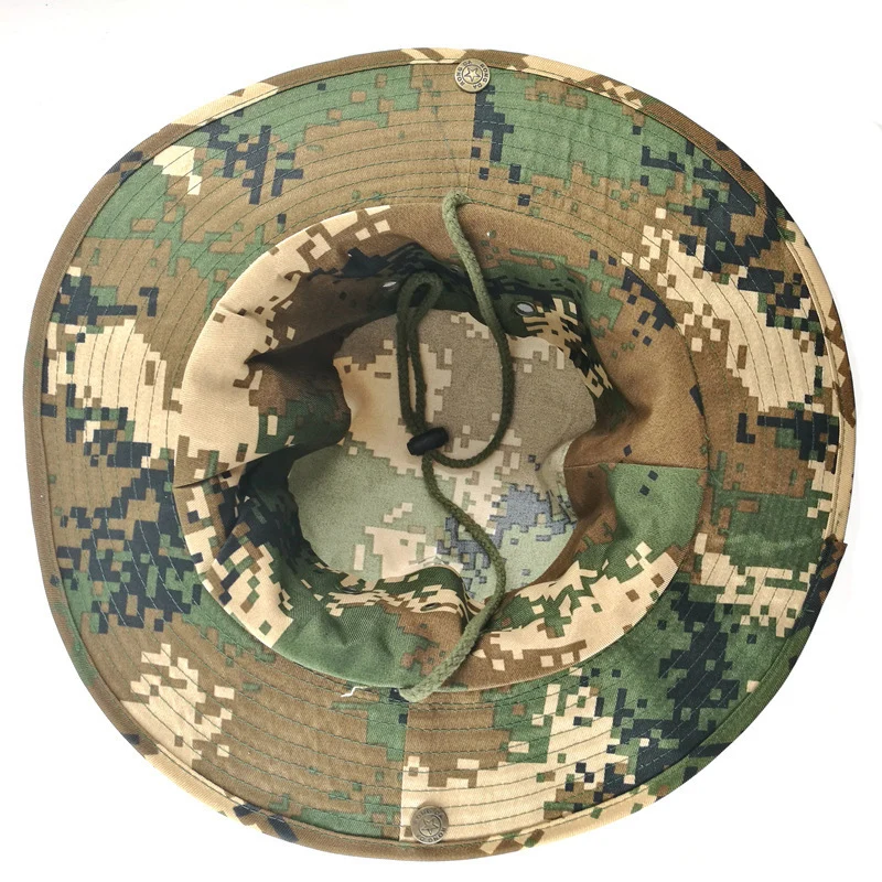 Fine workmanship Unisex Bucket Hat Fishing Outdoor Cap Wide Brim Military Sun Camo Round Rim Intimate design