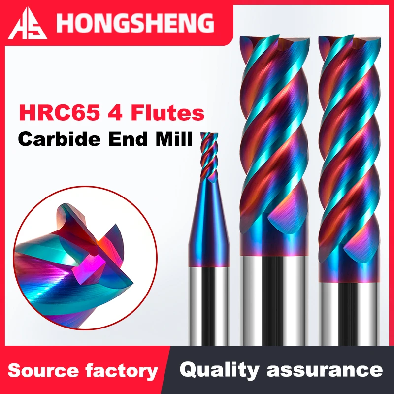 HRC65 CNC Carbide End Mills 4 Flute Tungsten Machine Milling Cutter Tools Face Router Bit Me Carbide Millingtal Key Seat lathe tools