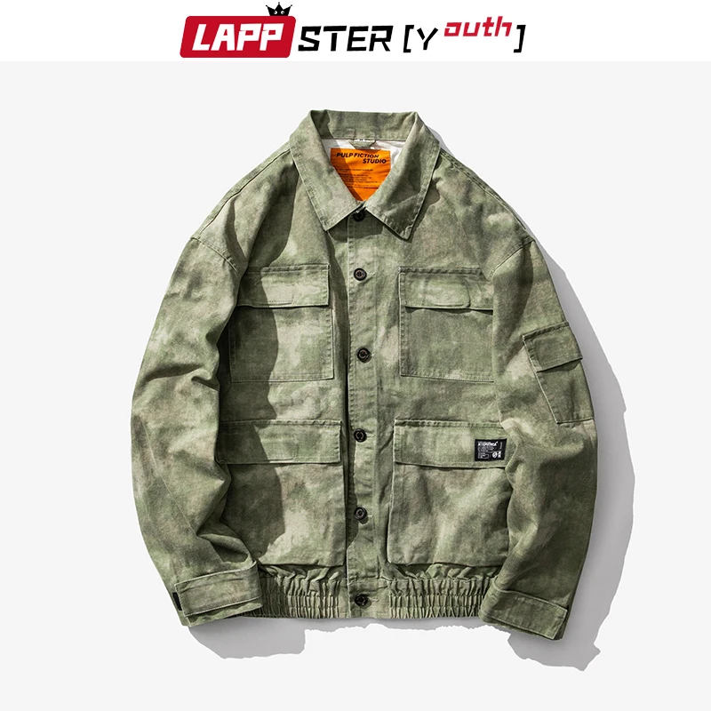 

LAPPSTER-Youth Men Japanese Streetwear Cargo Jackets Coats 2019 Mens Harajuku Camo Windbreaker Jackets Hip Hop Camouflage Coats