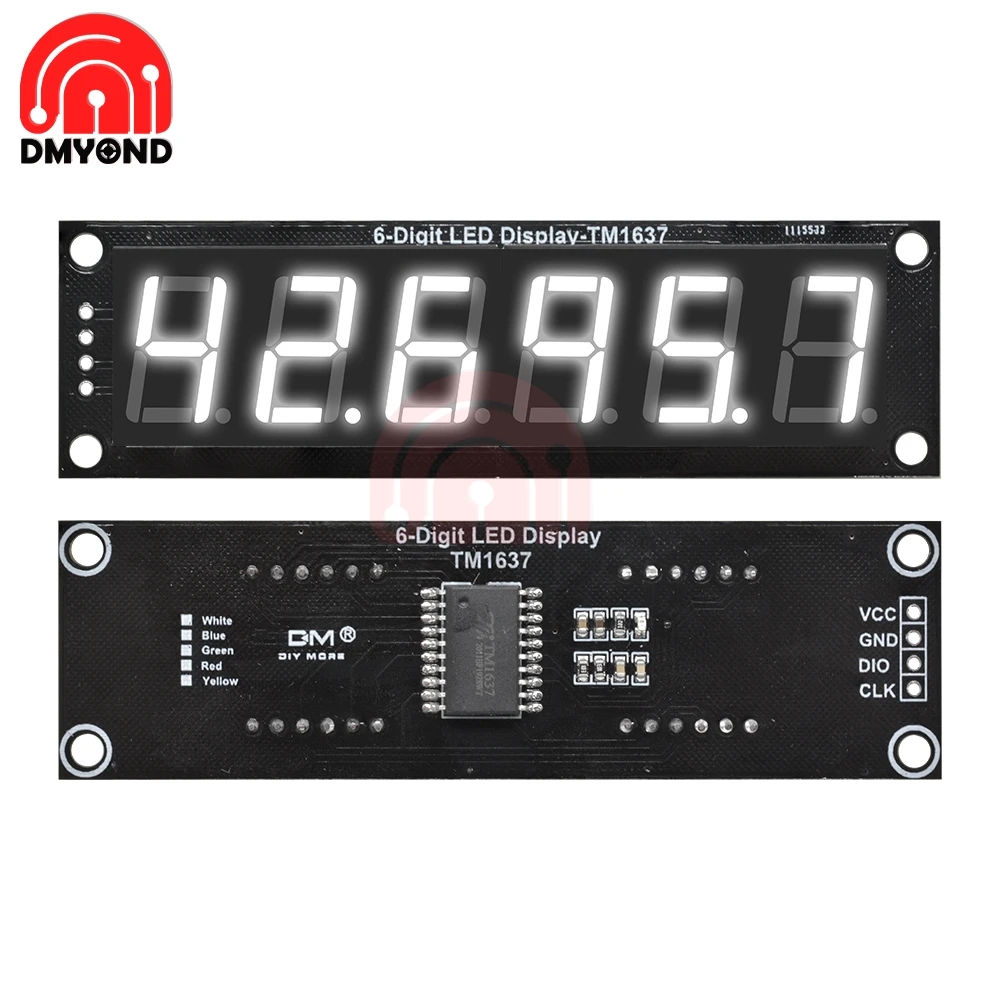 Модуль цифросветодиодный светодиодного дисплея TM1637 6 бит для arduino 7 сегментов 3 5
