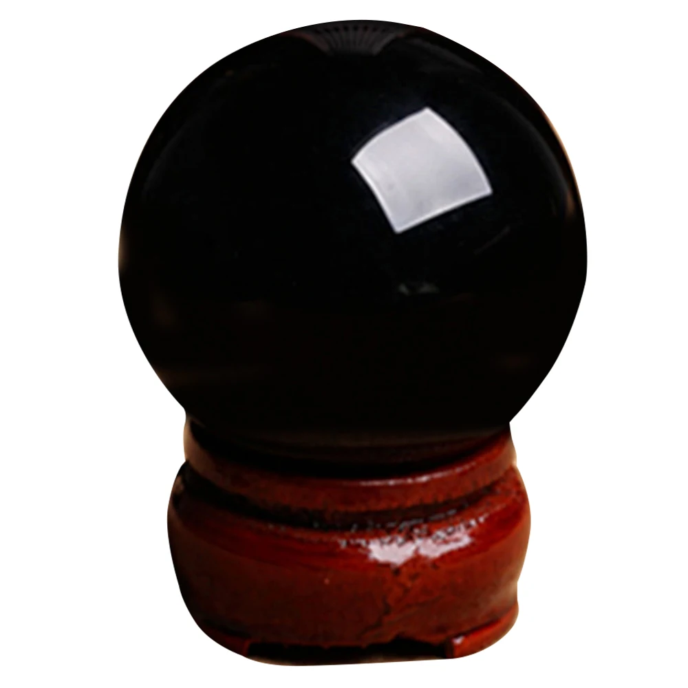 Деревянная подставка стеклянный шар Азиатский волшебный черный Медитирующий