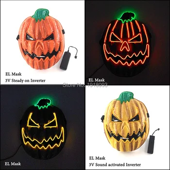 

New Designed Halloween LED Mask Light up Party Mask Pumpkin Mask for Halloween Night fluorescent mask