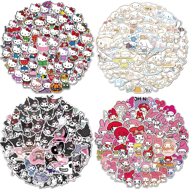 50pcs Hello Kitty Sticker Toys for Girls Kawaii Stickers Cute Sticker Pack Sanrio Stickers Laptop Skin Kuromi My Melody Sticker 1