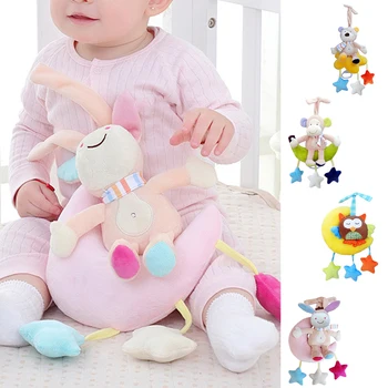 

Lovely Infant Baby Bed Crib Soft Cartoon Animal Rattle Hand Bell Plush Stroller Early Educational Toy