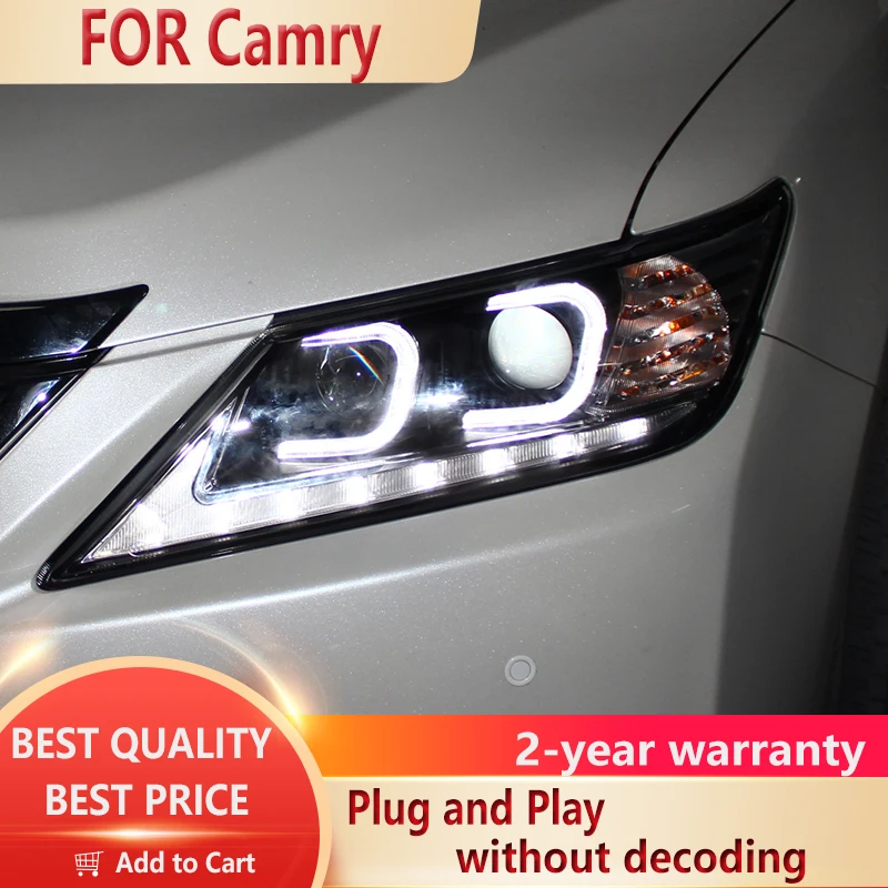 

Для Toyota Camry фары 2012-2014 Camry V50 светодиодный ные фары DRL Hid фары ангельские глазки Биксеноновые аксессуары