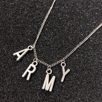 

2020 Trend Pendant Necklaces ARMY Letter Necklace for Women Creative Idol The Same Jewelry Popular Accessories Friends Gift