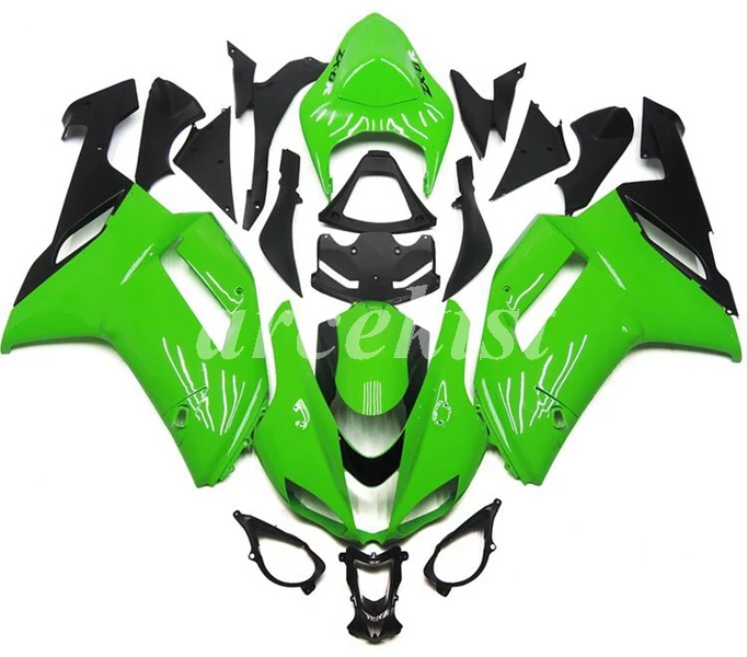 ABS мотоцикл Обтекатели наборы Подходит для Kawasaki Ninja ZX-6R ZX6R 2007 2008 07 08 636 на заказ зеленый черный