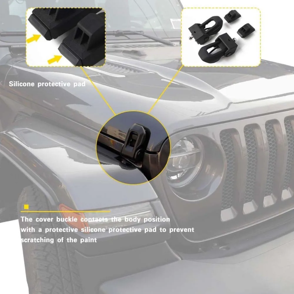 Для Jeep Wrangler Jl Jlu замок фонаря Пряжка автомобильный двигатель защелка крышки замок безопасности аксессуары для модификации автомобиля