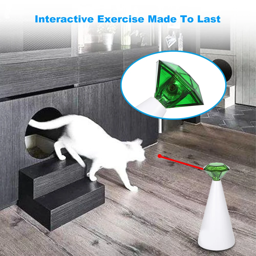 Creative Funny Pet LED Laser Toy Automatic Cat Exercise Training Entertaining Toy Multi-Angle Adjusted Cat Teasing Device