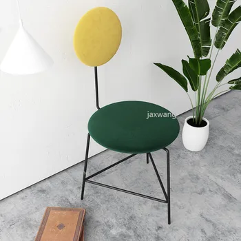 

Fashion Dinning Chair Color Contrast Double Nordic Makeup Dressing Stool Modern Simple Living Room Chair Customized Bar Stools