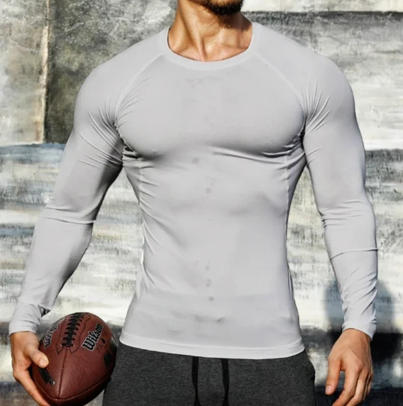 Men Quick Dry Fitness Tees Outdoor Sport Running Climbing Long Sleeves Tights Bodybuilding Tops Gym Train Compression T-shirt 16
