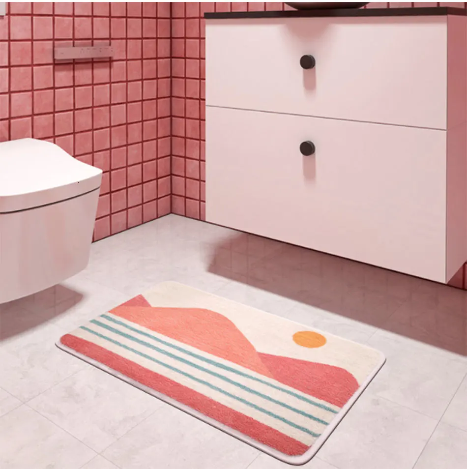 Коврик для ванной в скандинавском стиле, коврик для ванной комнаты, нескользящий коврик для входной двери, коврик для кухни, Впитывающий Коврик, домашний декор