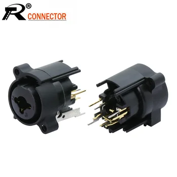 

100pcs/lot 7 PIN Straight Dual Function Audio Connector 6.35mm Jack + XLR Socket Female Panel Mount Chassis Connector Terminal