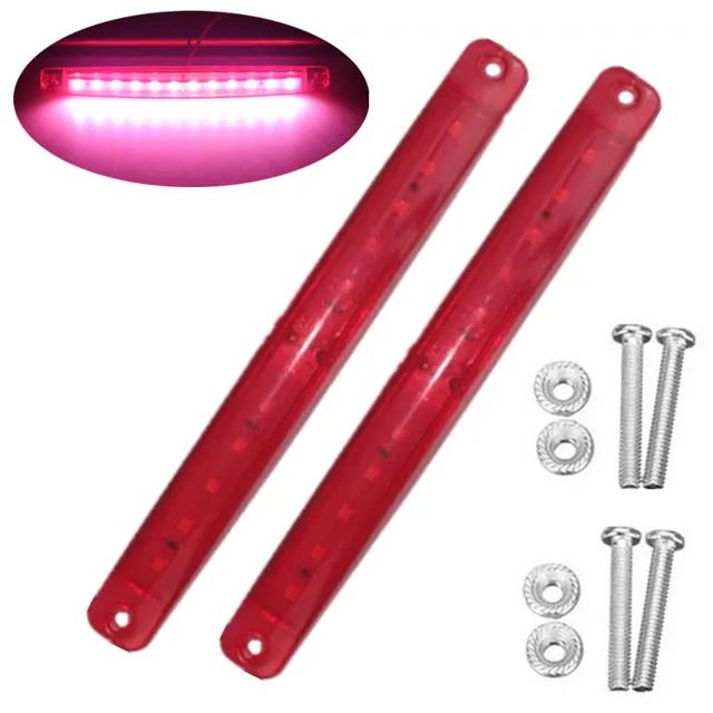 2PCS Red LED Marker Lights 12LED Parking Lights Marker LED 24v Side Marker Trailer Lights in 24v For Truck