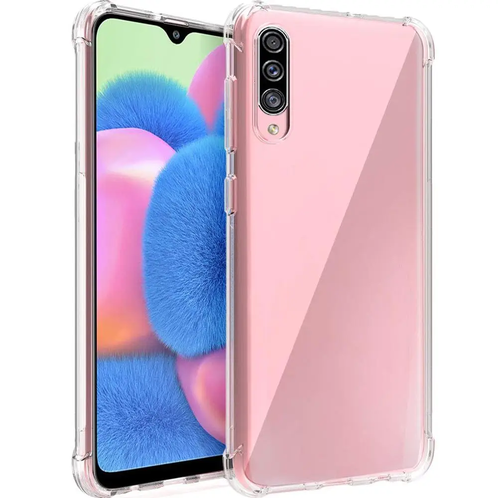 Прозрачный мягкий силиконовый чехол для Samsung Galaxy A50s усиленная угловая задняя