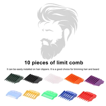 

10PCS Colorful Cutting Guide Comb with Adsorption Limit Comb Set Compatible Barbers Accessories Products for Hair Salon