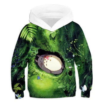 

Children's Hoodie Japanese anime Totoro 3D printed boys' Sweatshirt comfortable fit cute girls' Pullover hip hop Street top
