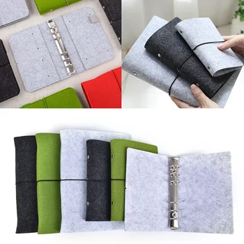 

1Pc Felt Shell Cloth Fabric Notebook Paper Planner Inner Page Ring Desktop Paper Holder Portable Diary Gift