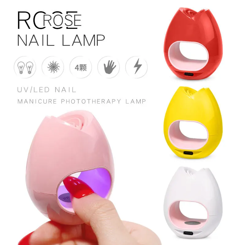 16W Mini Nail Fast Dryer UV LED USB Lamp Manicure Rose Egg Design Machine Single Finger Nails Art Tool Gel Polish With Free | Красота и