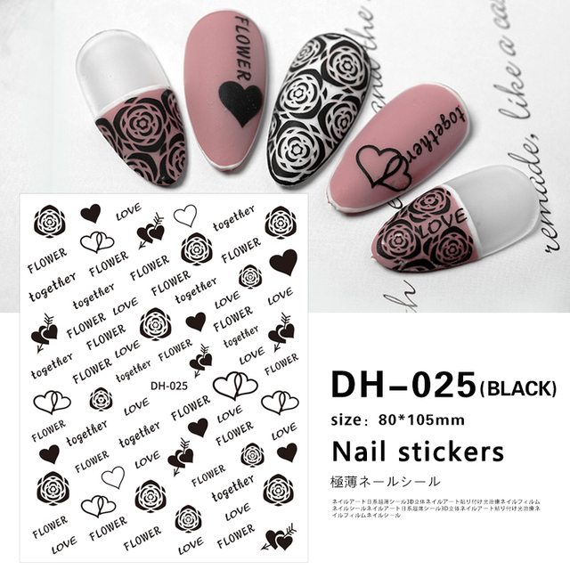 White Flowers Nail Art  Adhesive Stickers for Nails Cute Paper Parts With Avocado Direct Paste Decals Designs Manicure