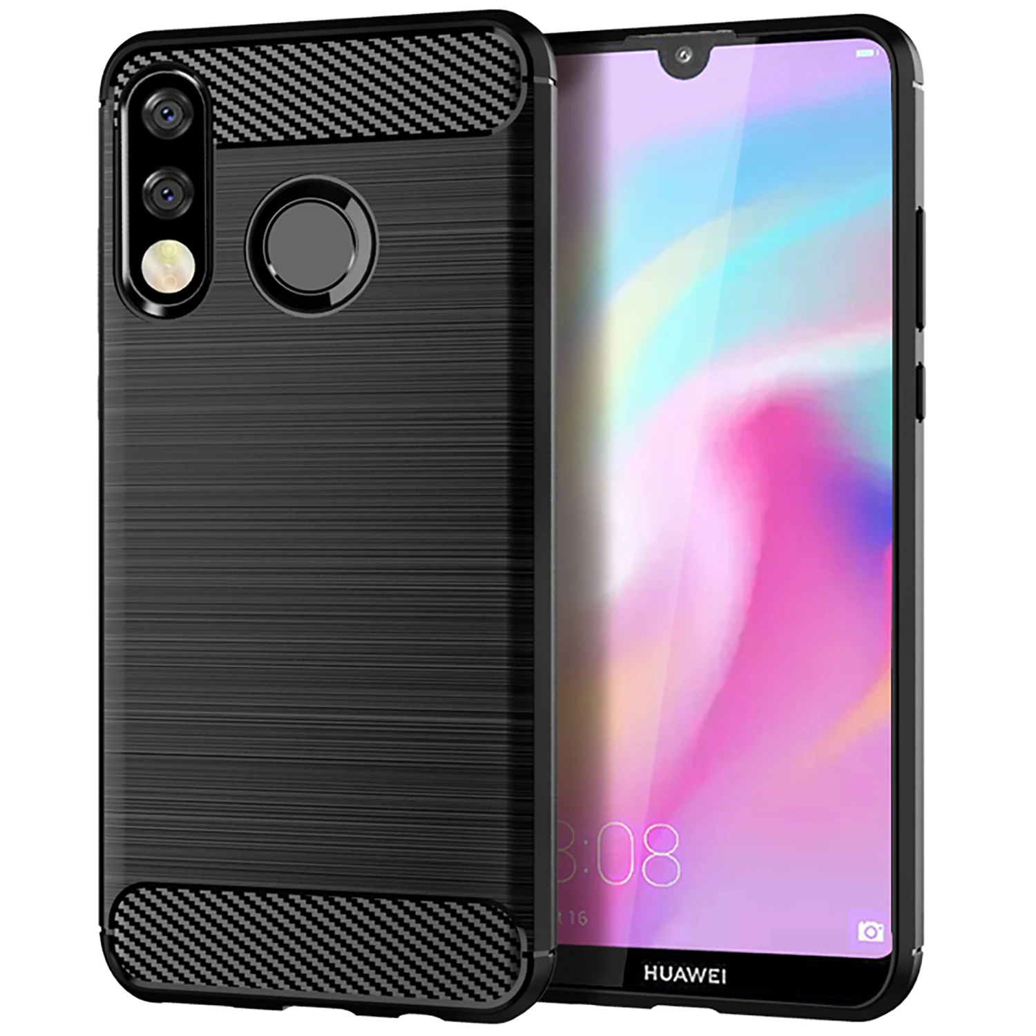 Матовый текстурированный чехол для huawei P30 Lite P20 Pro P30Lite P30Pro из углеродного волокна, противоударный чехол, задняя крышка для huawei P30 Lite