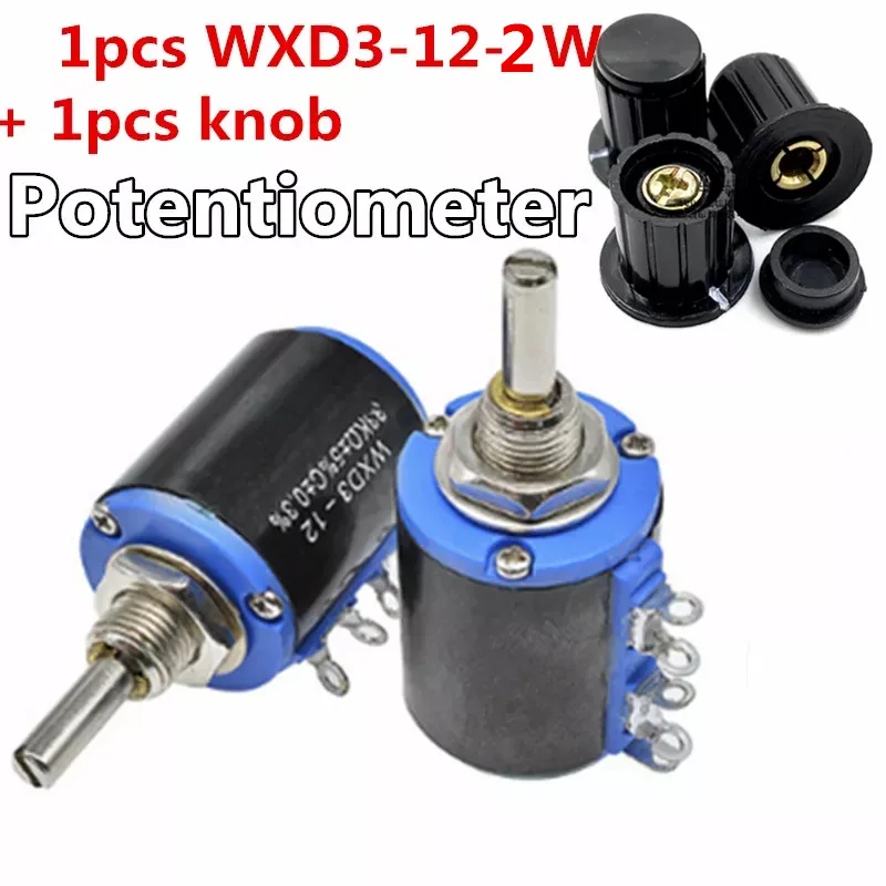 aliexpress.com - 1pcs WXD3-12-2W 100 220 470 1K 2K2 3K3 4K7 10K 22K 33K 47K Ohm 100R 220R 470R 2.2K 3.3K 4.7K WXD3-12 1W Potentiometer+ 1pcs knob
