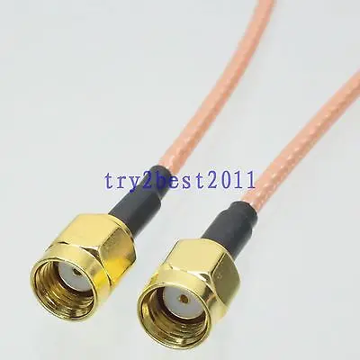 

DHL/EMS 50 Sets RG316 RP-SMA jack pin to RP-SMA jack pin Double shielded pigtail Cable 12inch -C1