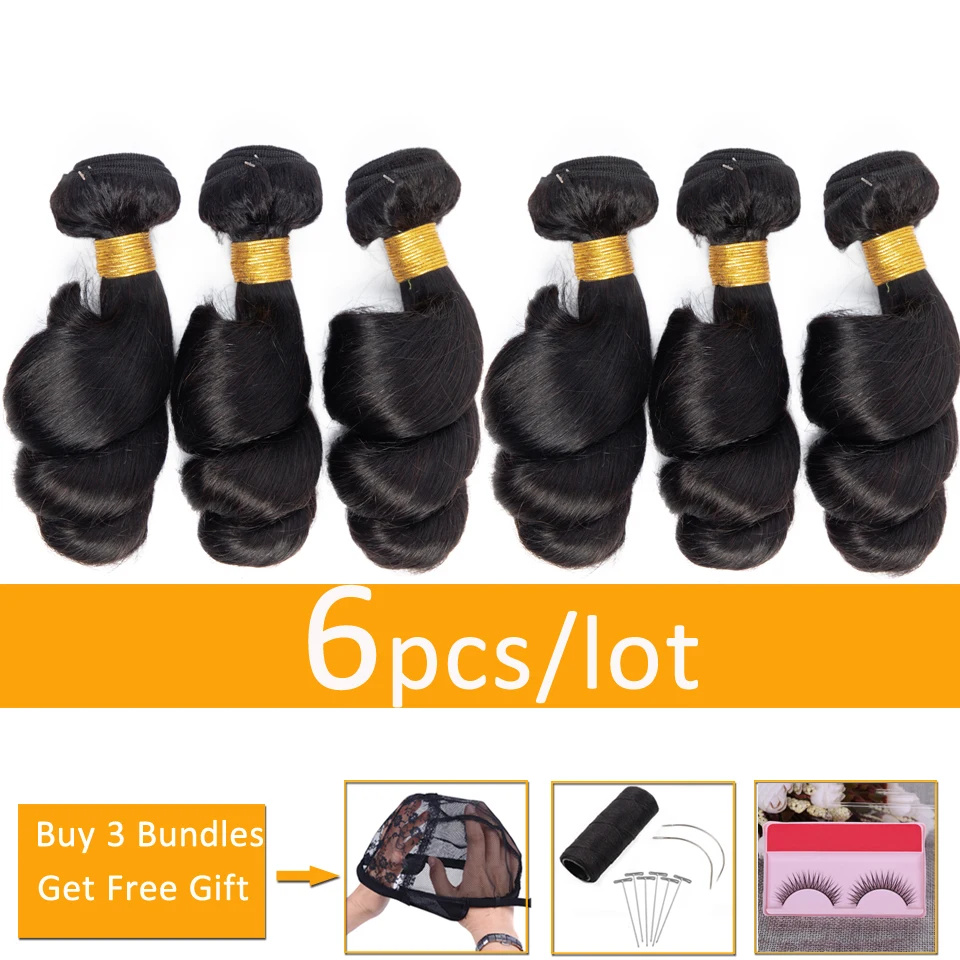 

Lanqi wholesale loose wave bundles bulk human hair bundles deals non-remy hair extensions Peruvian Brazilian hair weave bundles