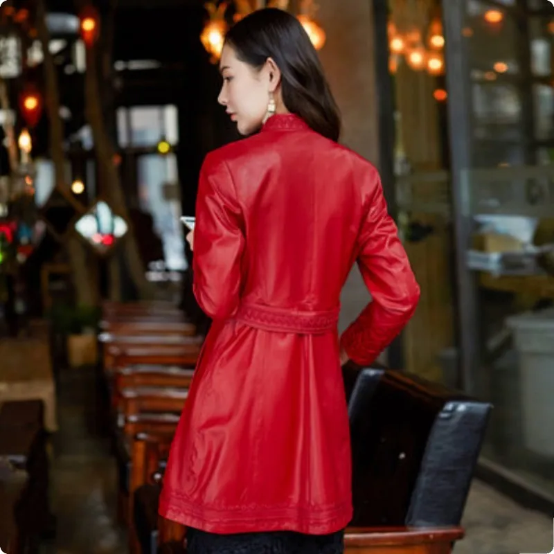 Red Dress Clothing Embroidery Slim Fit 