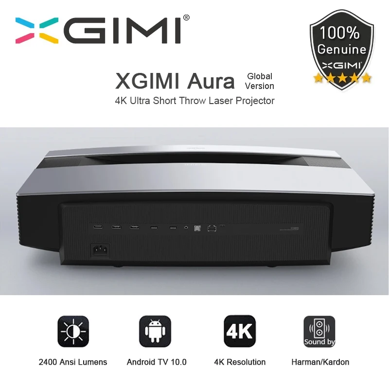 Лазерный проектор XGIMI Aura TV 4K стандартная яркость 2400Ansi-люмен Android 10 0 домашний