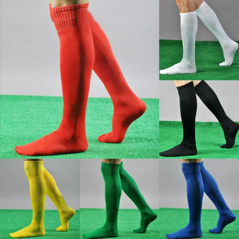 

Warm Fall Winter Cool Mens Socks Sport football Soccer Long Socks Near Knee High Sock Baseball Hockey Y White Yellow Blue Socks
