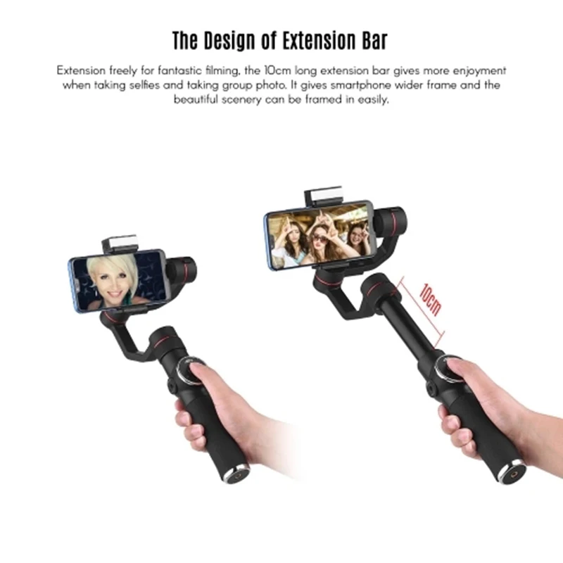  AFI V5 Portable 3-Axis Handheld Gimbal Mobile Phone Video Stabilizer with Dimmable Fill Light for U