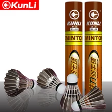 Offre Spéciale KUNLI-08 de qualité supérieure plume d'oie noire badminton volant plume d'oie volant pour l'entraînement livraison gratuite(China)