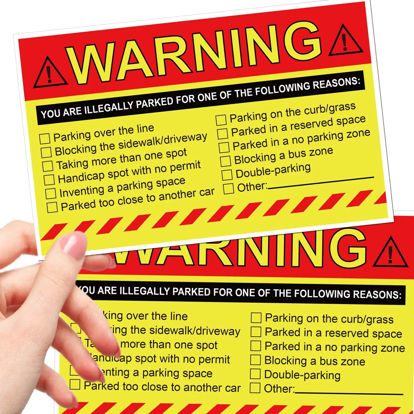 50 Pcs Decor No Parking Warning Stickers Car Window You Are Illegally Parked Parking Violation Tow Away Stickers For Vehicles