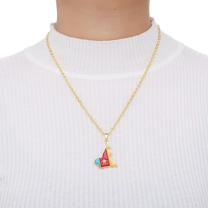 Life-Center-Store Map of Jamaica with City Pendant Necklaces for Women Men Stainless Steel Jamaica Maps Chains Jewelry Gifts