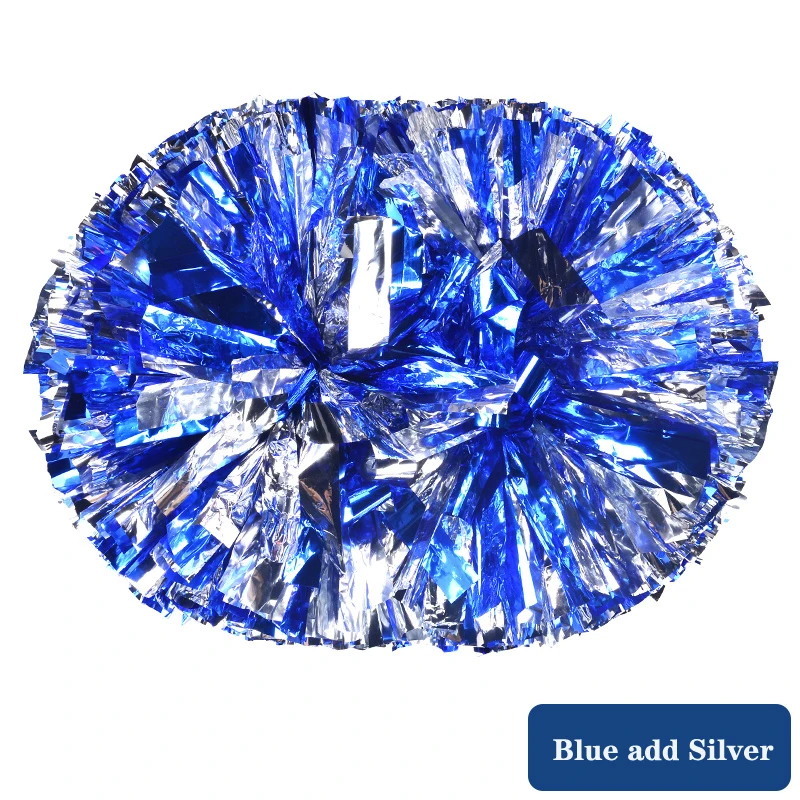 20pcs Metallic PET Cheerleader Pom Ppom Girl Cheering Dance Decorator Cheerleading Pompon Pompoms Baton Hhandle colorfast