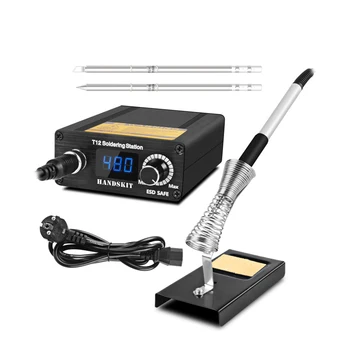 

T12 Adjustable Temperature Soldering Station Programmable With Sleep Standby Portable Bga Rework Station For Phone Board Repair