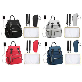 

Baby Diaper Bag Mummy Maternity Nappy Travel Backpack Large Capacity with Thermal Pocket Changing Pad Stroller Straps