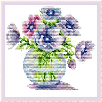 

Joy Sunday,Poppy flower,cross stitch embroidery kit,Flower pattern cross stitch,Needlework counted cross-stitch patterns