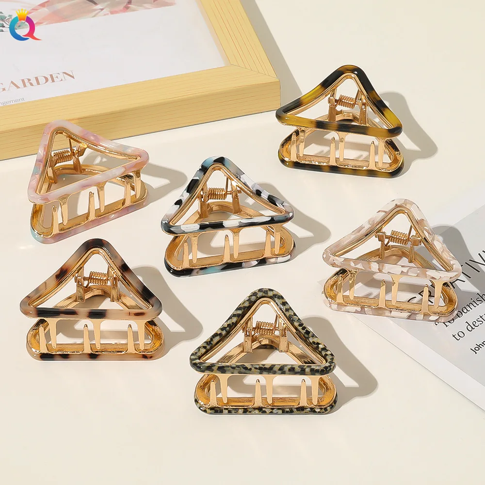 

5cm Hair claws Acetic Acid Triangle Hairpins Metal Clips Trendy Hair Clip For Women Girl Accessories Hair QY123004