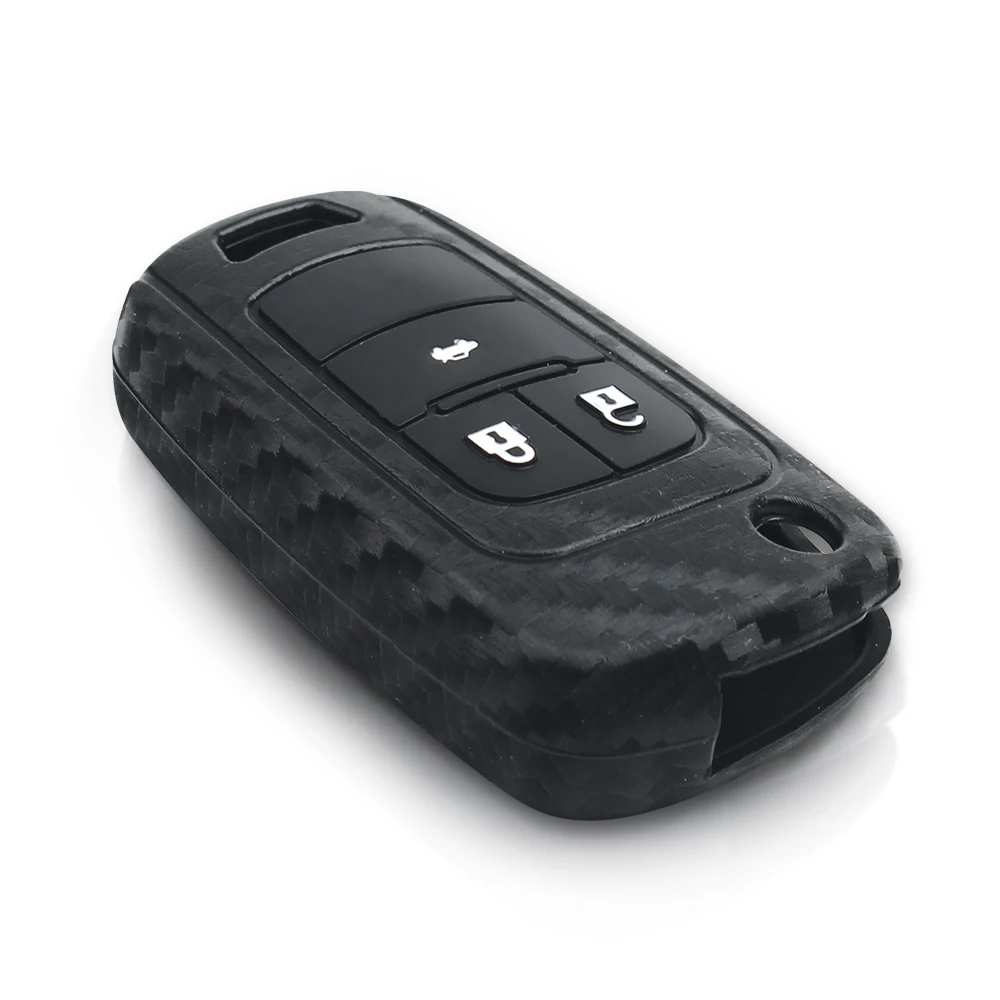 KEYYOU 10X Автомобильный ключ защитный карбоновый силиконовый чехол для Chevrolet Cruze Aveo Lova Sail Opel Astra Corsa Zafira Antara J